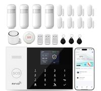 XNY 2G Alarme Maison sans Fil, WiFi Système de Sécurité Maison avec 120DB Sirène, Contrôle APP, 21 Pièces: Détecteur de Mouvement, Télécommandes, Capteurs de Porte et Fenêtre, Carte RFID