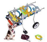 XNYXLPP Fauteuil Roulant pour Chien en Aluminium à 4 Roues, Chariot pour Chien, Support Complet réglable, Fauteuil Roulant pour Animaux de Compagnie handicapés, Petit Chien, Chat (XS)