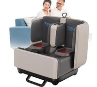 XNZJHPP Masseur de Pieds Shiatsu avec Chaleur, pétrissage en Profondeur pour Le soulagement de la Douleur et la Circulation, Comprend Un Rouleau de Semelle, intensité réglable (Beige)
