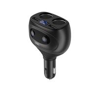 XO CC41 Smart Chargeur Voiture 4 en 1 - Affichage LED - 2 Ports de Charge Rapide USB 5V/2.4A et 2 Allume-Cigare 6A - Déconnexion Automatique