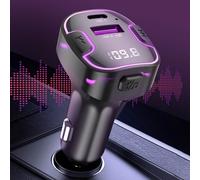 Emetteur FM Bluetooth Voiture avec Chargeur USB et USB C Rétroéclairé XO Noir