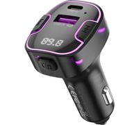 XO, émetteur FM de voiture Bluetooth avec USB + chargeur USB-C, noir
