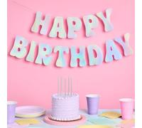 xo, Fetti Bannière irisée « Happy Birthday » en aluminium - 1,5 m | Décorations de fête d'anniversaire cool des années 70, Sweet 16, 21e