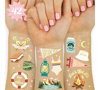 xo, Fetti Camp Bachelorette Tatouages temporaires - 42 styles de feuille d'or | Décoration de fête d'enterrement de vie de jeune fille, accessoire de mariée en plein air, cadeau de demoiselle