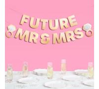 xo, Fetti Future Mr & Mrs Bannière pop-up 3D - 1,5 m | Décoration de bague de fiançailles, décoration de fête de demande en mariage, toile de fond pour enterrement de vie de jeune fille, photomaton de
