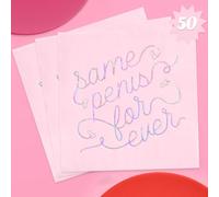 xo, Fetti Lot de 50 serviettes de table pour enterrement de vie de jeune fille, 3 plis, 12,7 x 12,7 cm, décorations de fête Bach, cadeau de fête prénuptiale