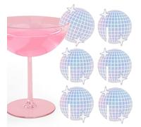 xo, Fetti Lot de 8 marqueurs de boisson disco - 5,1 cm | Accessoire de fête d'anniversaire groovy pour fête d'anniversaire des années 70, Plastique, Pas de gemme