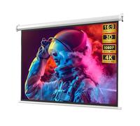 XOBRJQZ Écran de Projection Motorisé Électrique avec Télécommande, Écran de Film Électrique 16:9 8K 4K Ultra HD Mural/Plafond pour Cinéma Maison Présentation Éducation Extérieur Intérieur(72 inch)