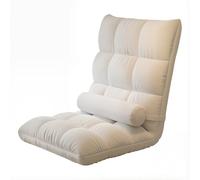 XOBRJQZ Fauteuil de Sol Pliable et Réglable 5 Positions, Canapé Lazy Sofa Compact pour Adultes et Ados, Chaise Gaming de Sol avec Dossier pour Dortoir, Méditation et Lecture(White)