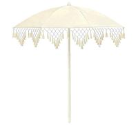 XOBRJQZ Parasol de Plage Bohème 160/200 cm avec Franges Ajourées, Protection UV Parasol de Terrasse Inclinable, Portable pour Jardin, Terrasse, Piscine