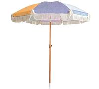 XOBRJQZ Parasol de Terrasse Bohème à Franges de 200 Cm, Parasol de Table 8 Baleines en Fibre de Verre, Inclinable, Portable, pour Jardin, Piscine