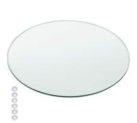 XOBRJQZ Plateau de Table en Verre Rond, Verre Transparent de 8 Mm, Protecteur de Dessus de Table À Manger/Basse(48cm)