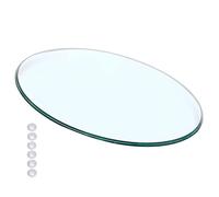 XOBRJQZ Plateau de Table Rond en Verre Transparent de 8 Mm D’épaisseur, Bord Biseauté, Remplacement pour Les Tables de Salle À Manger, D’extrémité, de Patio et Protecteur de Table(42cm)