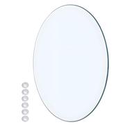 XOBRJQZ Plateau de Table Rond en Verre Trempé, 8 Mm D’épaisseur, Clair, Bord Poli Plat, Protecteur de Dessus de Table À Manger/Basse(80cm)