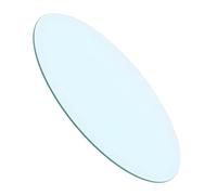 XOBRJQZ Plateau de Table Rond en Verre Trempé, Bord Poli, Dessus de Table en Verre de Remplacement(550mm(22In))