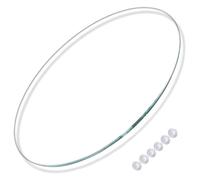 XOBRJQZ Plateau de Table Rond en Verre Trempé Transparent avec Tampon Antidérapant, Épaisseur de 8mm, Bord Poli, Facile À Installer, Résistance Aux Hautes Températures(45cm)