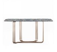 XOBRJQZ Table Console de Luxe en Pierre Frittée, Table d'Entrée Moderne Derrière Canapé avec Base en Acier pour Salon, Couloir, Effet Marbre(140x40x80cm)