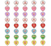 XOCARTIGE Lot de 40 à 80 breloques assorties en forme de cœur pour la fabrication de bijoux en émail et strass pour la fabrication de colliers, bracelets, loisirs créatifs, cadeaux de Saint-Valentin,