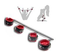 Xocity Barre de contrainte / bondage Barre d'écartement en métal réglable avec menottes pour poignets et chevilles