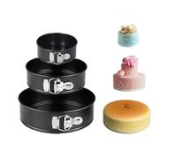 xocome Lot de 3 moules à gâteau ronds pour la cuisson - 12,2 x 22,9 cm - Revêtement anti-adhésif et étanche - Idéal pour la cuisson de cheesecakes