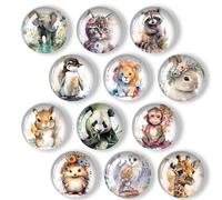 XoeLLe 12 Pièces Animal Aimant Frigo 3D, Magnet Plat pour Réfrigérateur, Tableau Magnétique, Blanc, Armoires, Cuisine (30 mm)