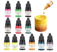 XoeLLe 12 Pièces Colorant Résine Epoxy Colorant Bougie Peinture pour le Plâtre Poudre de Moulage Poudre Céramique Blanche les Couleurs Sont Intenses et Se Mélangent Facilement DIY