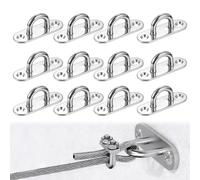 XoeLLe 12 Pièces Plaque Oeillet Acier Inoxydable, Crochets Métal Forme U, Noir Plaque a Oeillets, Pontet Inox Avec Vis Crochet Inox, Plafond, Pontet pour Balançoire Hamac Yoga