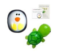 XoeLLe 2 Pièces Porte Bonheur, Pingouin Positif, Cadeau Femme, Cadeau Rigolo, Poupée Motivation pour Famille Homme Femme Enfant Couple Collegue, Calin de Poche, Inspirant (Pingouin + Tortue)