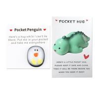 XoeLLe 2 Pièces Porte Bonheur, Pingouin Positif, Cadeau Femme, Cadeau Rigolo, Poupée Motivation pour Famille Homme Femme Enfant Couple Collegue, Calin de Poche, Inspirant (Pingouin + Dinosaure)