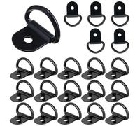 XoeLLe 20 Pièces Anneaux D'arrimage, Cochet d'ancrage en D Anneau pour Remorque en Acier Inoxydable, Montage D Anneaux Cochet d'Arrimage Pliable Bequille Remorque pour Remorque Camion Camping (Noir)