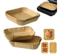 XoeLLe 200 Pièces Papier Cuisson Air Fryer Papier Sulfurisé Accessoires Air Fryer Antiadhésive Papier Sulfurisé pour Philips Dual Basket Airfryer Série 3000 6L/3L NA350, pour Moulinex 5.2/3.1L