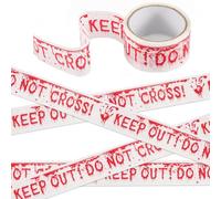 XoeLLe 25M Ruban Halloween Decoration Halloween Rubalise Rouge et Blanc Scène de Crime Non Adhésif pour Décoration Effrayante Intérieur Extérieur Effrayants d'Hantée (Keep Out Do Not Cross)