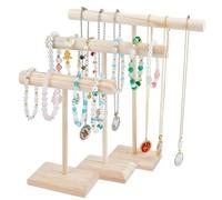 XoeLLe 3 Piezas Organizador Joyas s Oporte para Joyas Colgador Collares Joyero Mujer Organizador de Joyas Wood Estante Soporte de Joyería para Colgador Pulseras Anillos Regalos Mujer