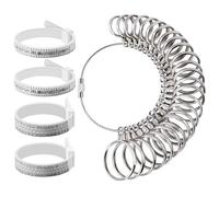 XoeLLe 5 Pièces Baguier Mesure Doigt Français, Mesure Doigt pour Bague, Baguier Taille Française, Taille Bague, Anneau Outil de Dimensionnement Standard Plastique Europeenne Taille 41-76, UK A-Z