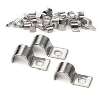 XoeLLe 50 Pièces Collier de Serrage en U, Collier de Serrage Inox, Collier Serrage Inox, Collier de Serrage Métallique, Collier Durite, U-Tube Pince Anneau Fixation Tuyau, Collier Fixation Ø 10-11 mm