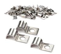 XoeLLe 50 Pièces Collier de Serrage en U, Collier de Serrage Inox, Collier Serrage Inox, Collier de Serrage Métallique, Collier Durite, U-Tube Pince Anneau Fixation Tuyau, Collier de Fixation Ø 6-7 mm