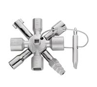 XoeLLe rmoire Electrique Cle Triangle Clé Purge RadiateurUniverselle Multifonction 4 Voies en Croix avec Têtes Triangle et Carrée Outil pour Boîtes Électriques, Gaz, Compteurs Électriques