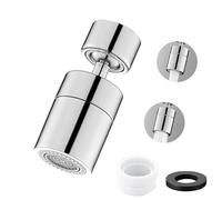 XoeLLe Embout Robinet Argenté Rotatif 360° Mousseur Robinet Cuisine Économiseur d'Eau avec 2 Modes de Pulvérisation Adaptateur Universel pour Évier de Cuisine Lavabo de Salle de Bain