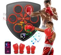Xoeminor Machine de Boxe Musicale, LED Machine de Boxe Musicale avec 2 Gants, Affichage Numérique Intelligent Réglable à 9 Vitesses et Comptage Automatique,10 Training Modes, Connexion Bluetooth