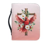 Xoenoiee Cardinal Cross Daisy Floral Print Bible Cover Bible Case for Women Men Bible Bag Study Bible Case Study Bible Case Covers for Kids Bible Cover Case, XL