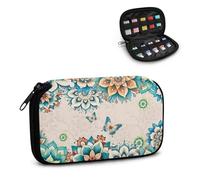 Xoenoiee Étui de rangement pour clé USB avec imprimé papillon mandala bohème - Léger - Sac de rangement pour clé USB - Sac de rangement électronique portable pour clé USB