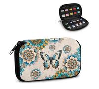 Xoenoiee Étui de rangement rigide pour clé USB Motif mandala bohème et papillon Pour 10 clés USB