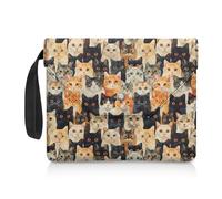 Xoenoiee Housse de protection avec fermeture à bouton pour les amateurs de livres - Motif chats mignons