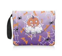 Xoenoiee Housse de protection pour livre de poche avec fermeture à bouton Motif citrouille d'Halloween