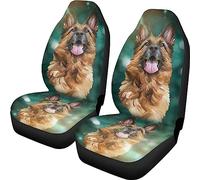 Xoenoiee Housse de siège de voiture imprimée berger allemand - Housse de protection pour sièges avant - Pour camions, SUV, Jeep - Polyester - Protection contre la nourriture et la saleté