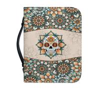 Xoenoiee Housse de transport pour la Bible avec poignée - Motif tête de mort mandala bohème - Cadeau pour homme, femme, enfant, ami - Taille XXL
