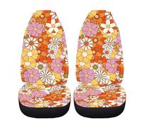 Xoenoiee Housses de siège à imprimé vintage de marguerites pour voitures, camions et VUS (lot de 2) - Housses de siège pour sièges avant, protège-sièges pour camion protecteurs d'intérieur automobile