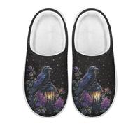 Xoenoiee Pantoufles légères à enfiler pour femme et homme - Pour intérieur et extérieur, Crow Purple Rose Nuit étoilée, 42/45 EU