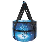 Xoenoiee Sac à cocotte isotherme à double isolation pour aliments chauds ou froids, sac à déjeuner pour lasagnes et fêtes, Papillon étincelant Bleu