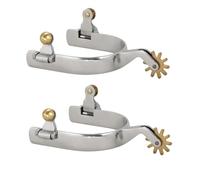 Xoeryoy 1 Paire d'éperons de Bottes en Acier Inoxydable avec molette en cuivre pour Bottes de Cowboy, antirouille, Cheval réutilisable pour Hommes et Femmes, compétition d'entraînement équestre